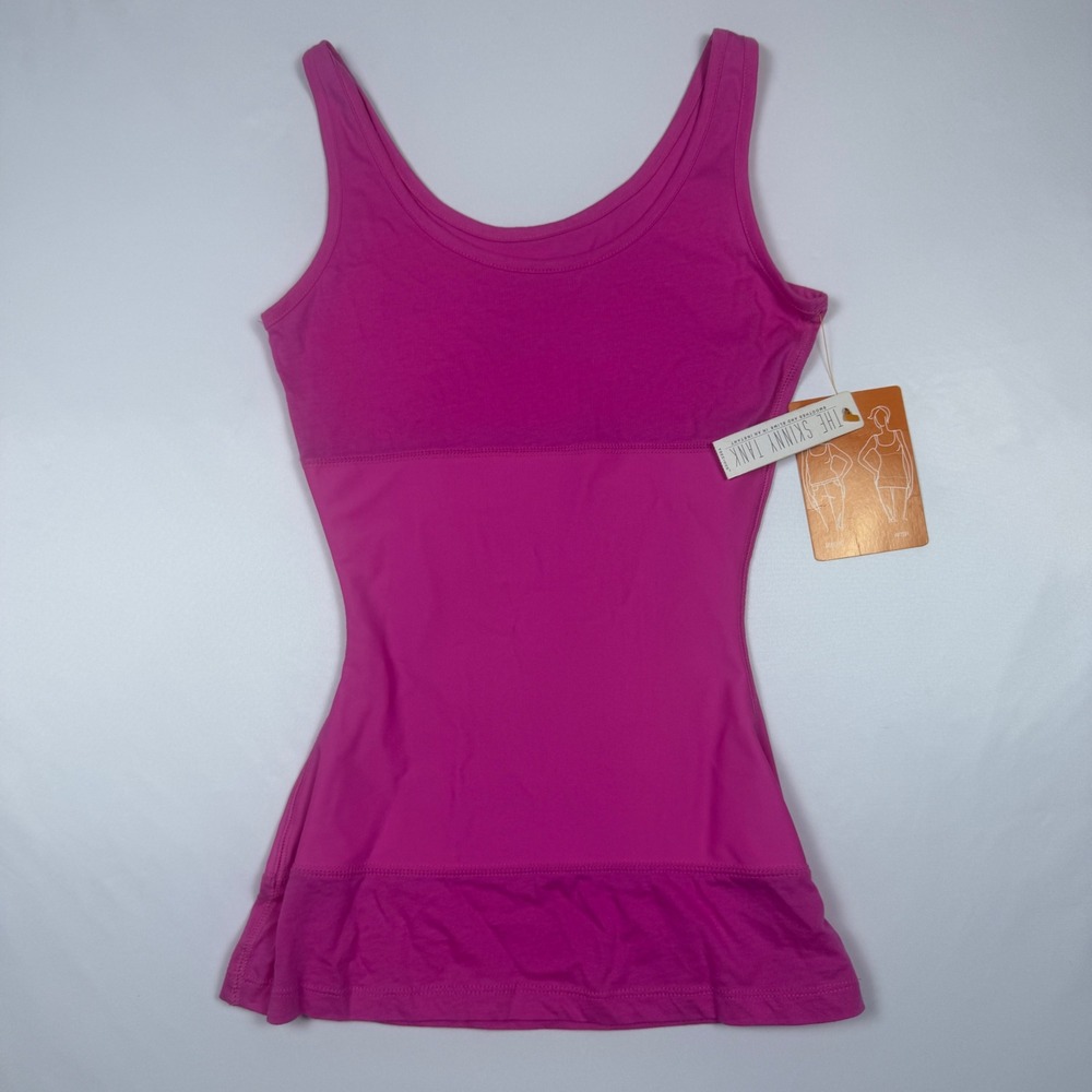 Teez-Her Skinny Tank Pink Slimming Panel Classic‎ Tank 258TU413 Small NEW